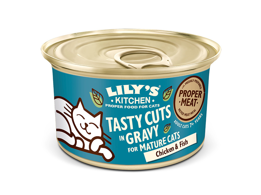 COMIDA HÚMIDA PARA GATO LILY'S KITCHEN SÉNIOR FRANGO / PEIXE 85G