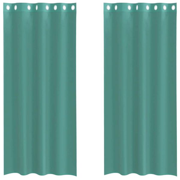 vidaXL Cortinas de Voile com Ilhós 2 Peças Turquesa - 2069412156