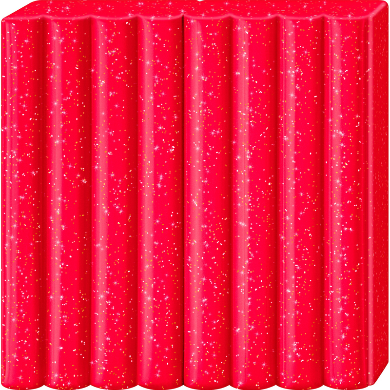 FIMO Modelliermasse kids, glitter rot