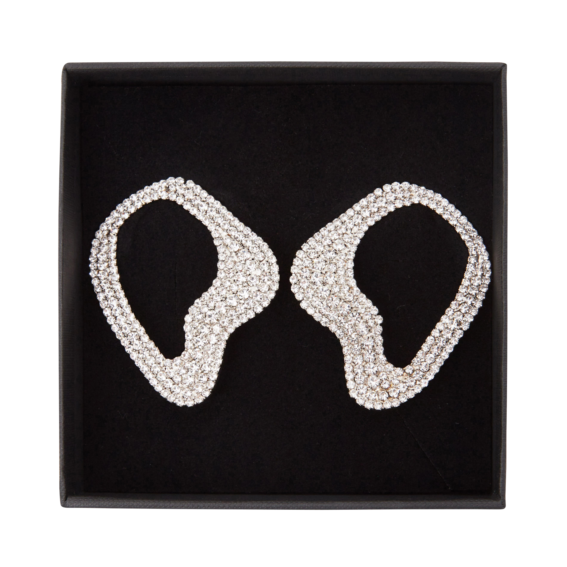Boucles d'oreilles asymétriques cristaux | Blanc