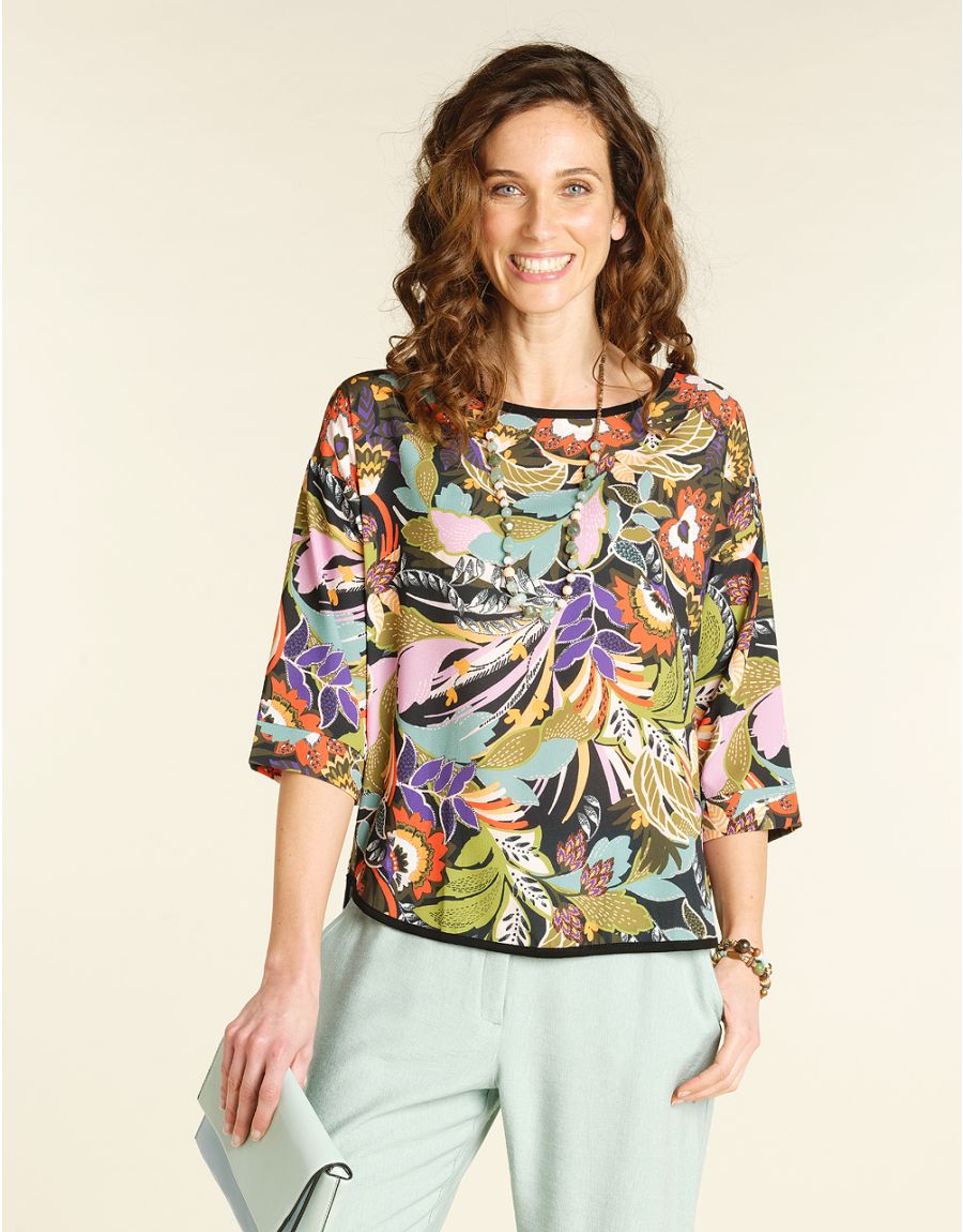 Blouse imprimée verte