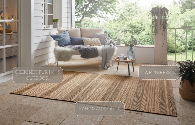 NORTHRUGS Teppich »Granado« rechteckig 6 mm Höhe In- und Outdoor, Sisal Optik, Robust, Pflegeleicht, Flachgewebe