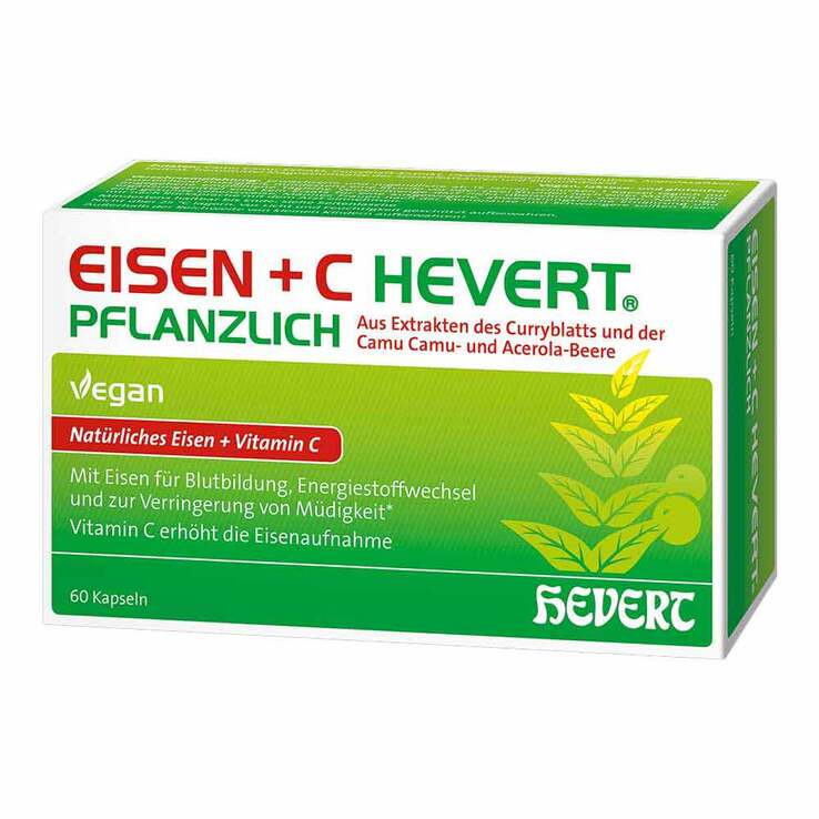 Eisen + C Hevert pflanzlich Kapseln, 60 St
