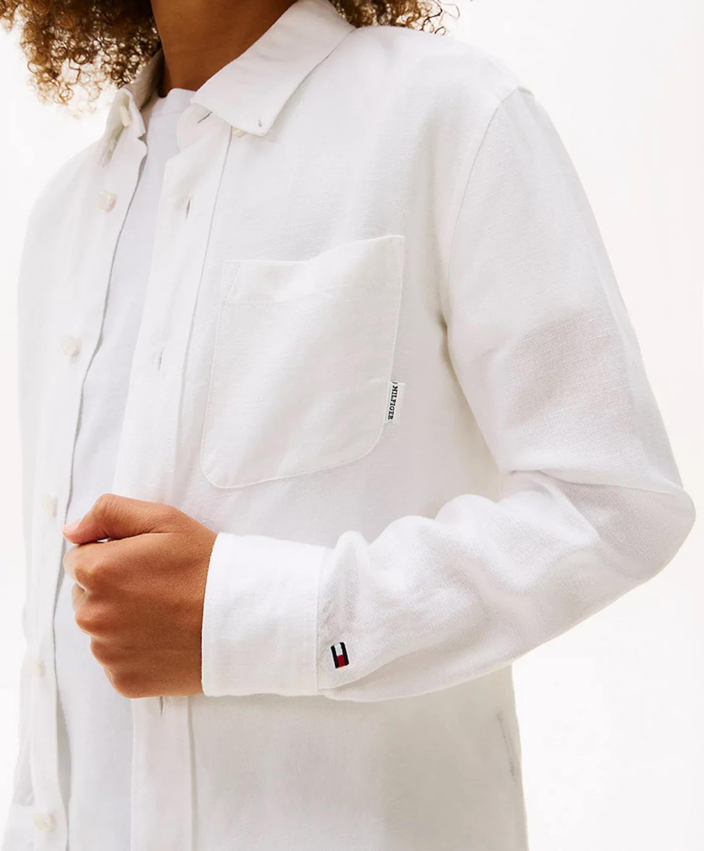 Tommy Hilfiger Jongens overhemd lange mouw wit
