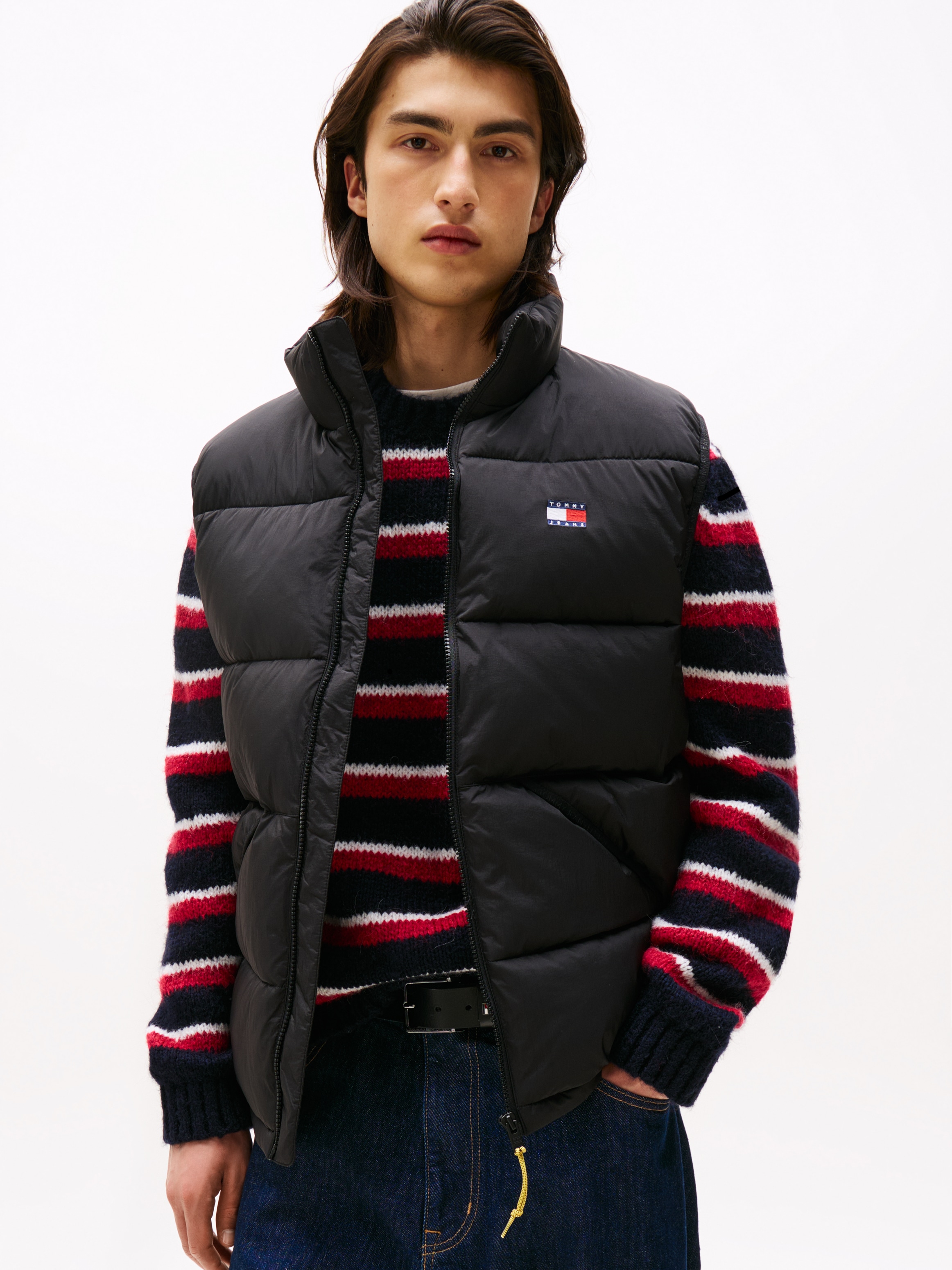 Tommy Jeans Steppweste »TJM VAIL PUFFER VEST«, Steppweste Gefüttert Outdoorjacke mit Stehkragen, relaxed fit