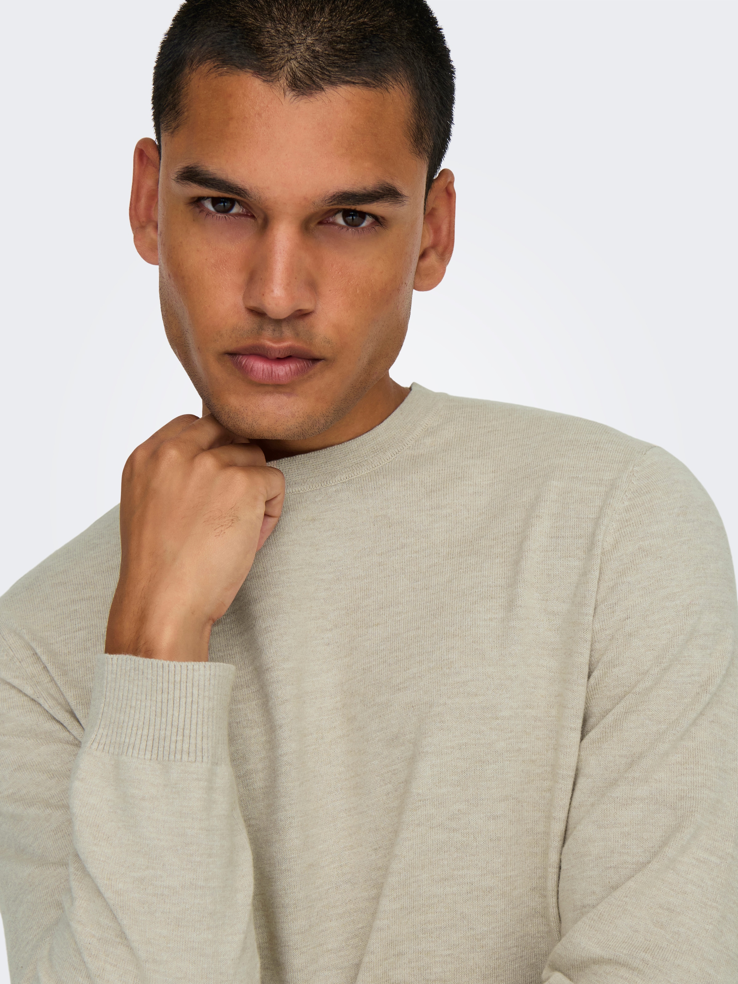 ONLY & SONS Strickpullover »ONSLOUI REG 12 MEL CREW KNIT NOOS«
