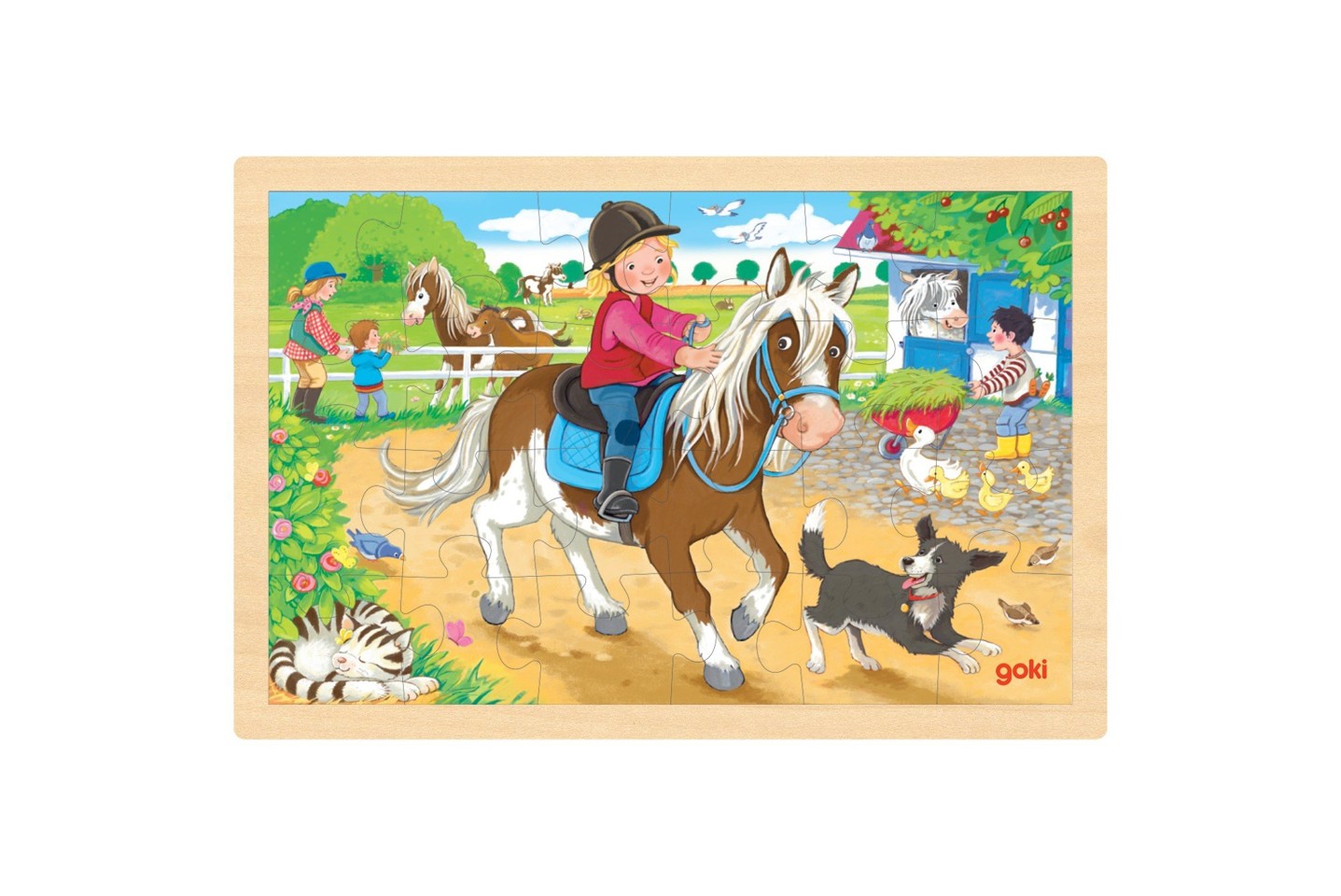 GOKI - Ponyfarm & Zoologisk Have, Puslespil - 2 x 24 brikker