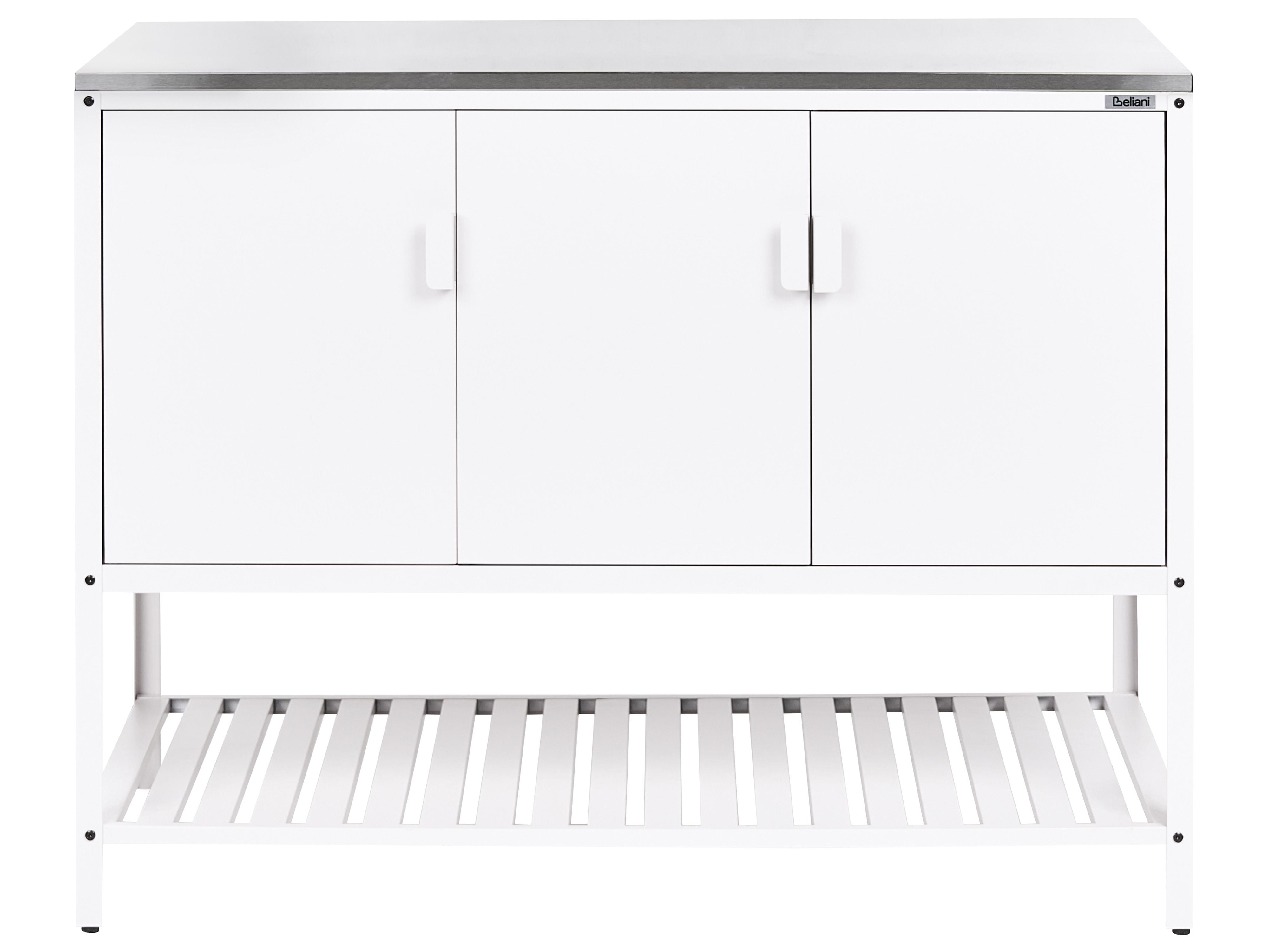 Tuin keukenset 2-delig met spoelbak MAENZA Metaal Wit