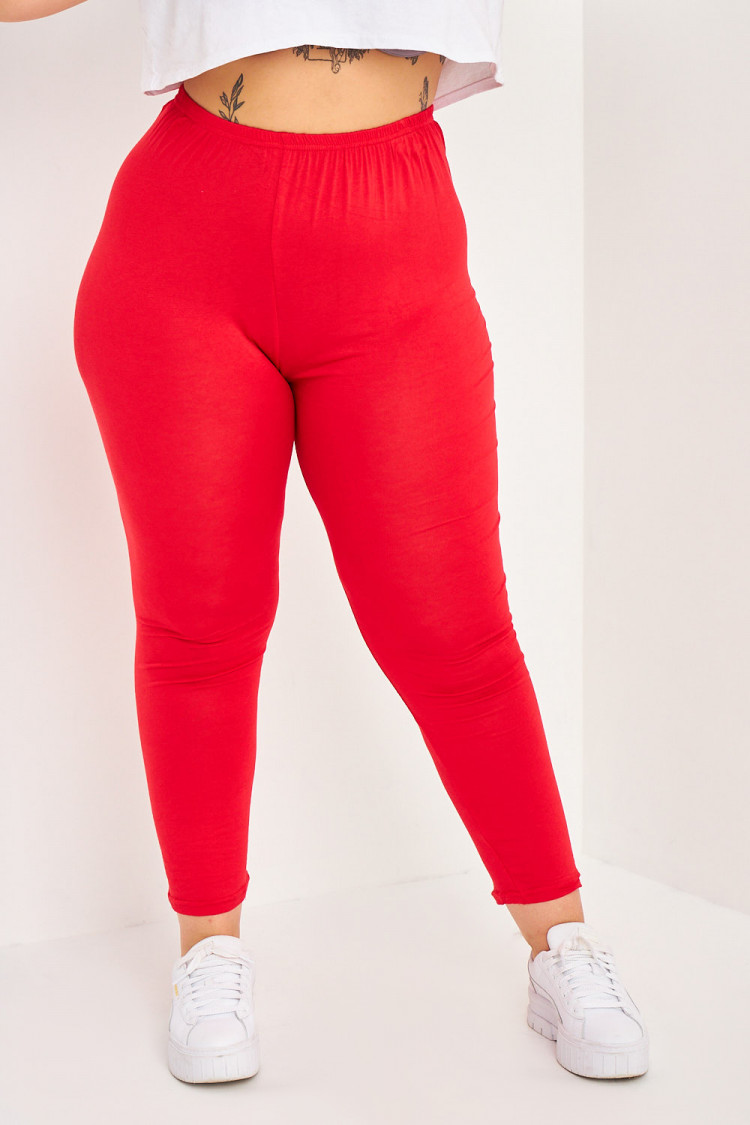 Pantalon fin Rouge uni