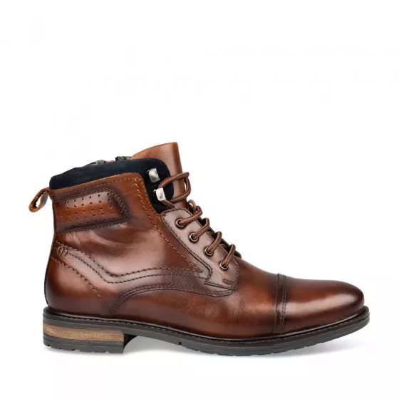 Bottines COGNAC DENIM SIDE CUIR