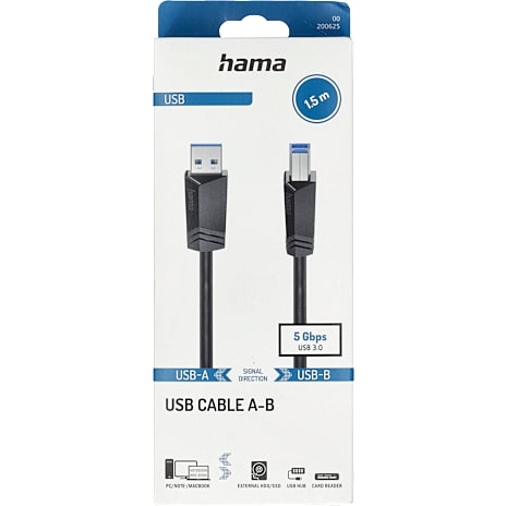 HAMA USB 3.0 kabel 5Gbit/s 1,5 meter