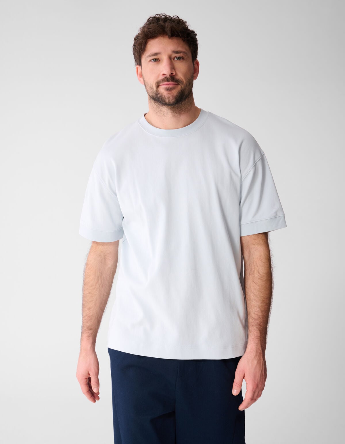 Cuffed Logo T-shirt Lichtblauw