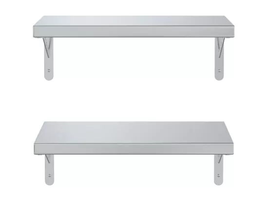 Étagères murales 2 pcs 50x23,5 cm argenté acier inoxydable
