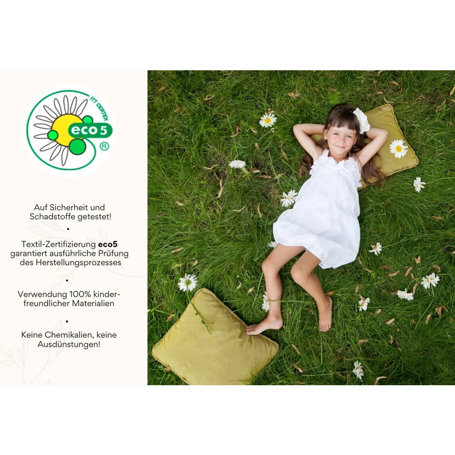 Kids Collective Kindermatratze 80x160 LATEX ROYAL mit Aloe Vera-Bezug, 10 cm hoch weiß mit Spannbettlaken