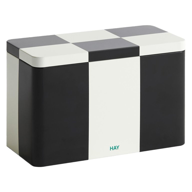 Hay Tin Container opberger medium Black and Off-White