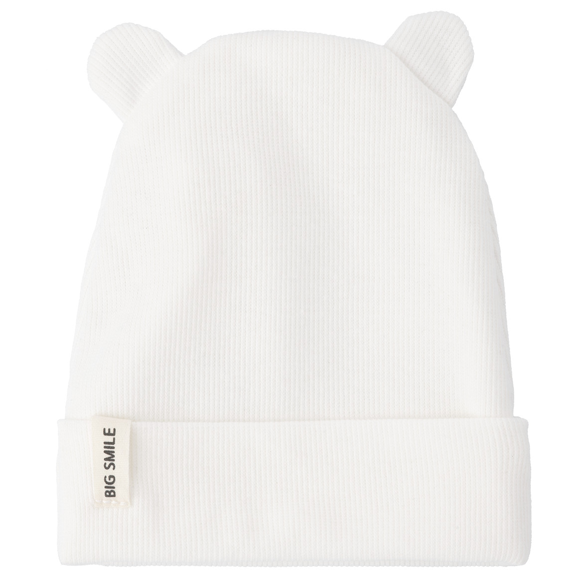 Topomini Baby Mütze mit Rippstruktur weiss