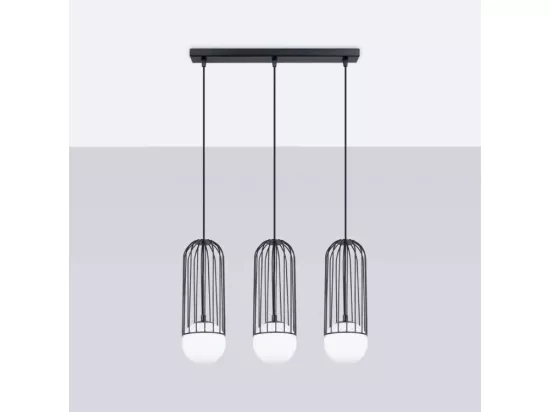 Applique Brina moderne en acier - 3 sources lumineuses - L.54 x H.115 cm - noir