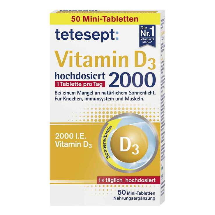 Tetesept Vitamin D3 2.000 Filmtabletten, 50 St