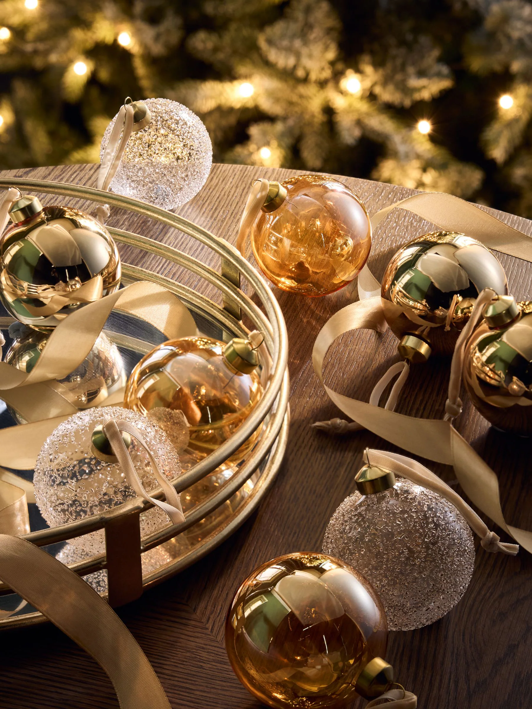 Set van 9 luxe kerstballen van glas