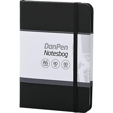Danpen notesbog PU A6 - sort