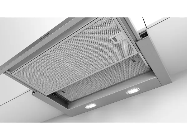 Bosch Serie | 2 DFM064W54 - Hætte - teleskopisk - Niche - bredde: 52.6 cm - dybde: 29 cm - udtrækning og recirkulation (-) - med intern motor - metalsølv