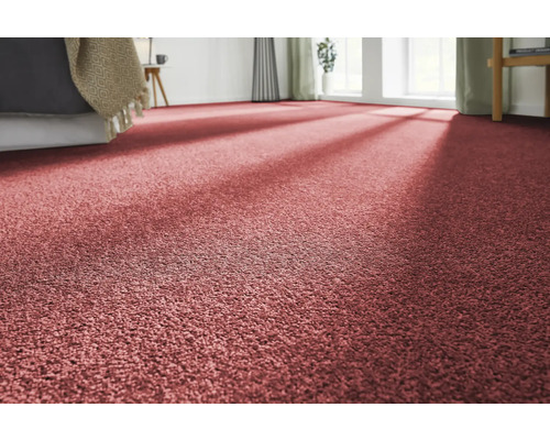 Velours tapijt Ines rood 400 cm breed (per meter verkocht)
