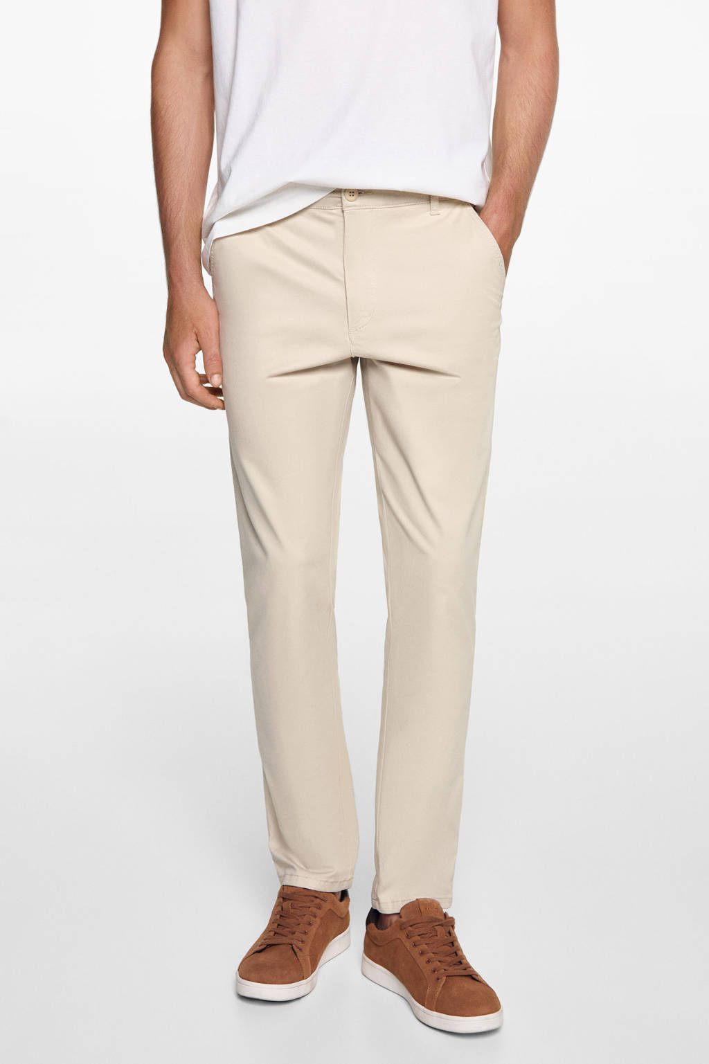 MANGO TEEN broek naturel wit