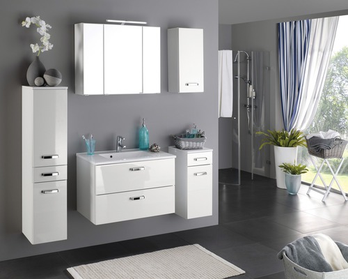 Held Furniture spiegelkast 80 x 20 x 66 cm wit 3-deurs LED