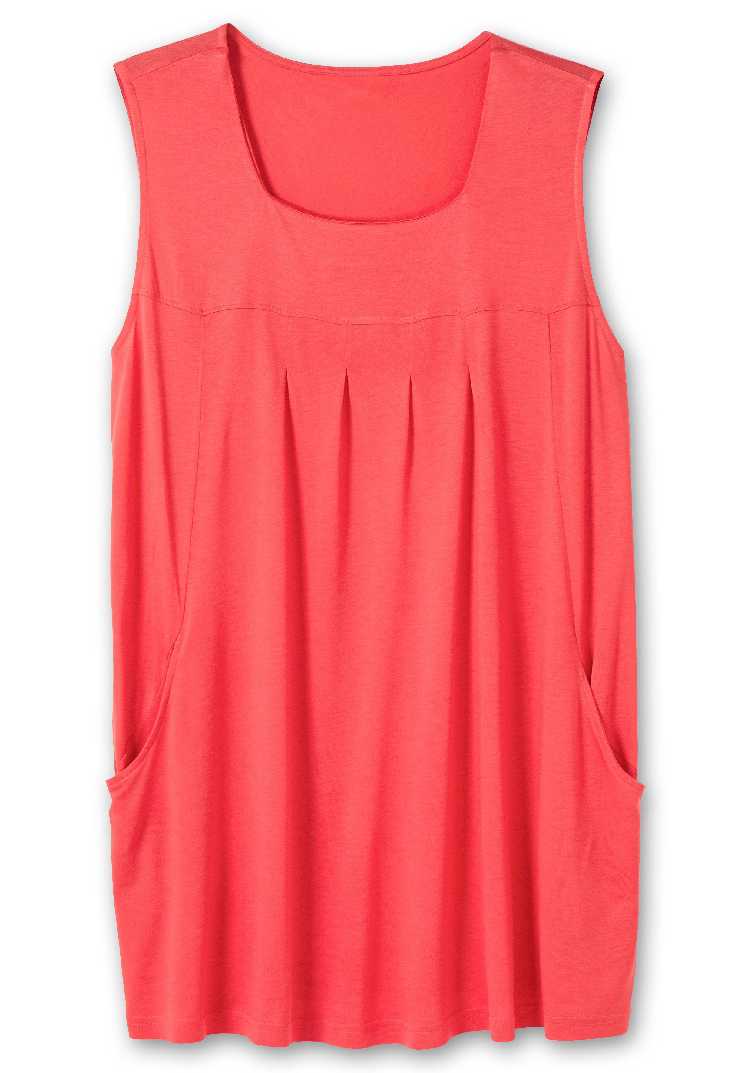 Top in A-Linie, mit Karree-Ausschnitt und Taschen