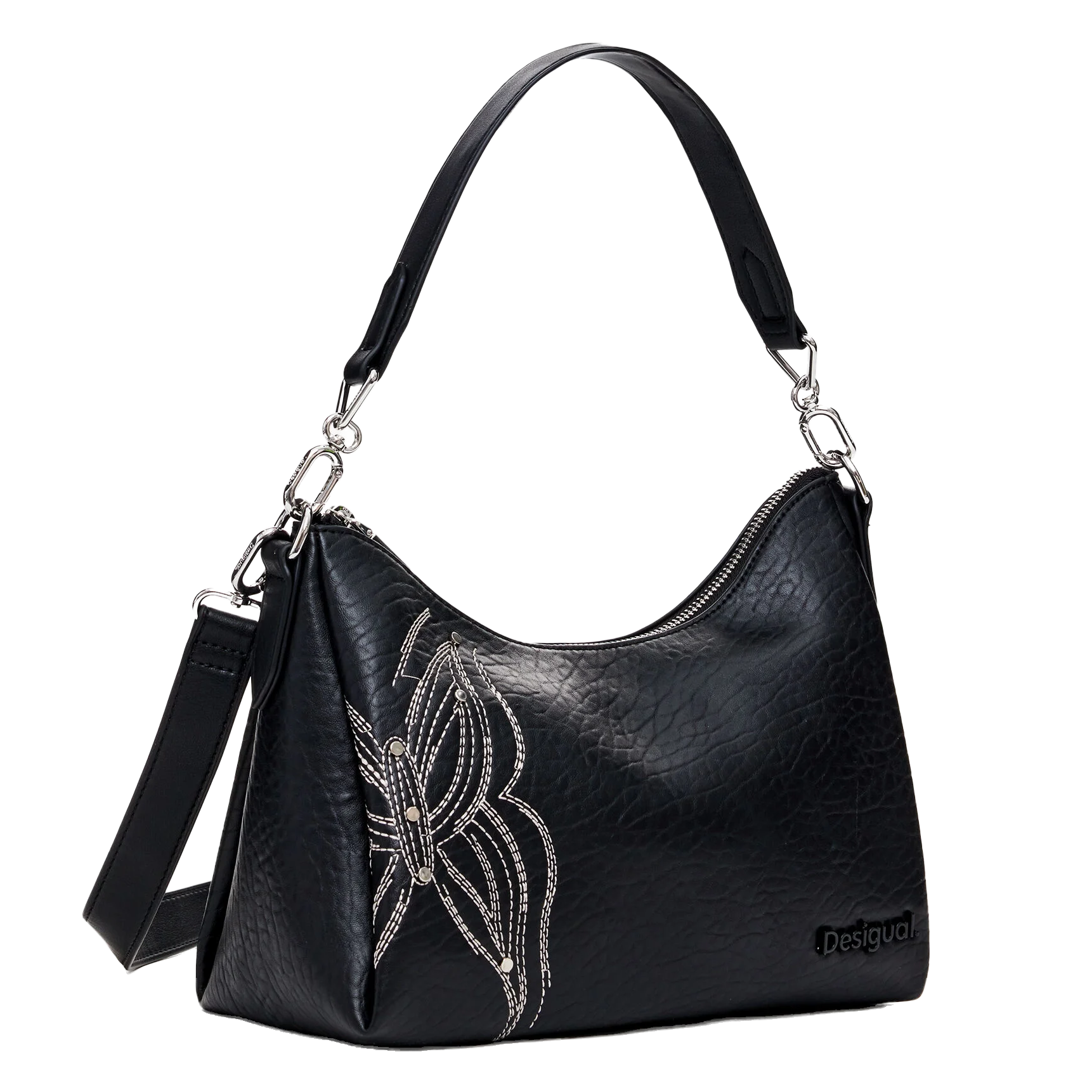 Sac à main aspect cuir | Noir