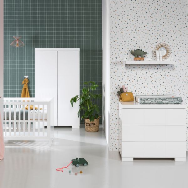 Europe Baby Briljant Kledingkast 2-Deurs Wit Hoogglans
