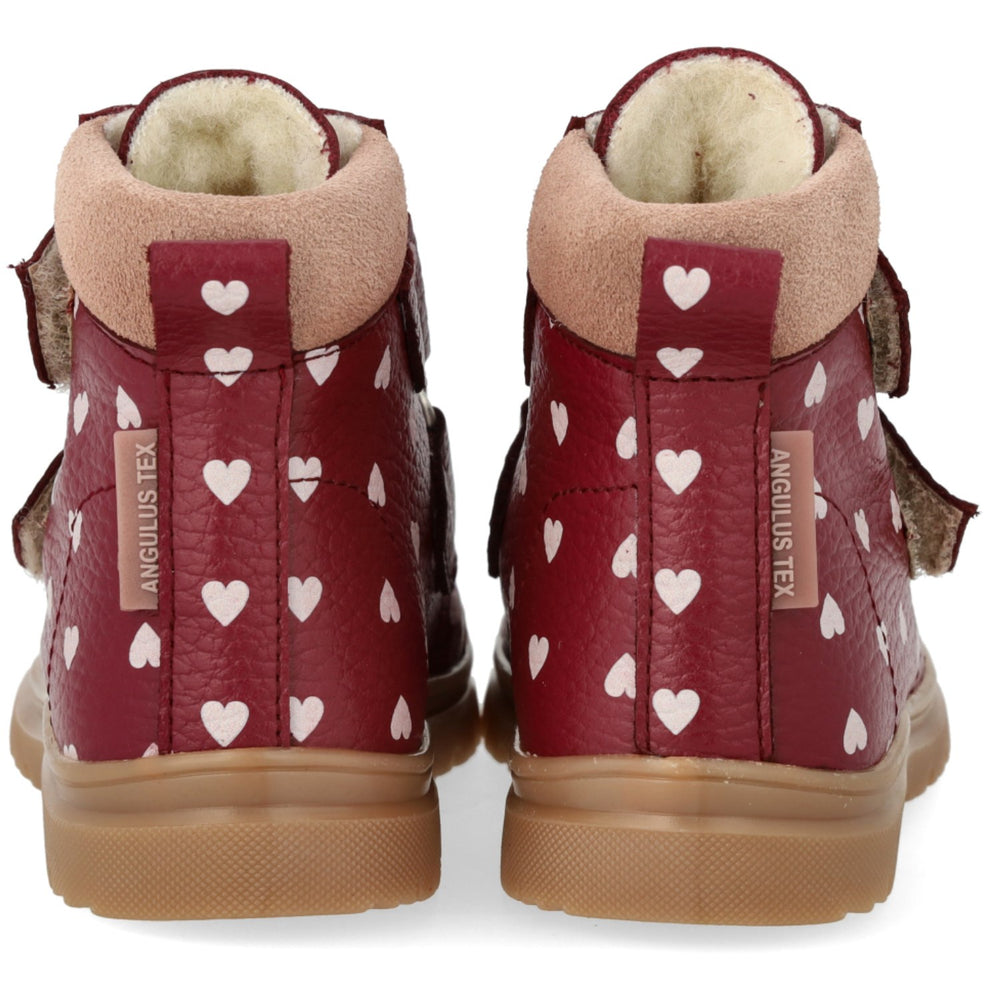 Køb Angulus Berry Hearts/Rosebud Begynder TEX-støvle Med Print Og Merino Uldfoer