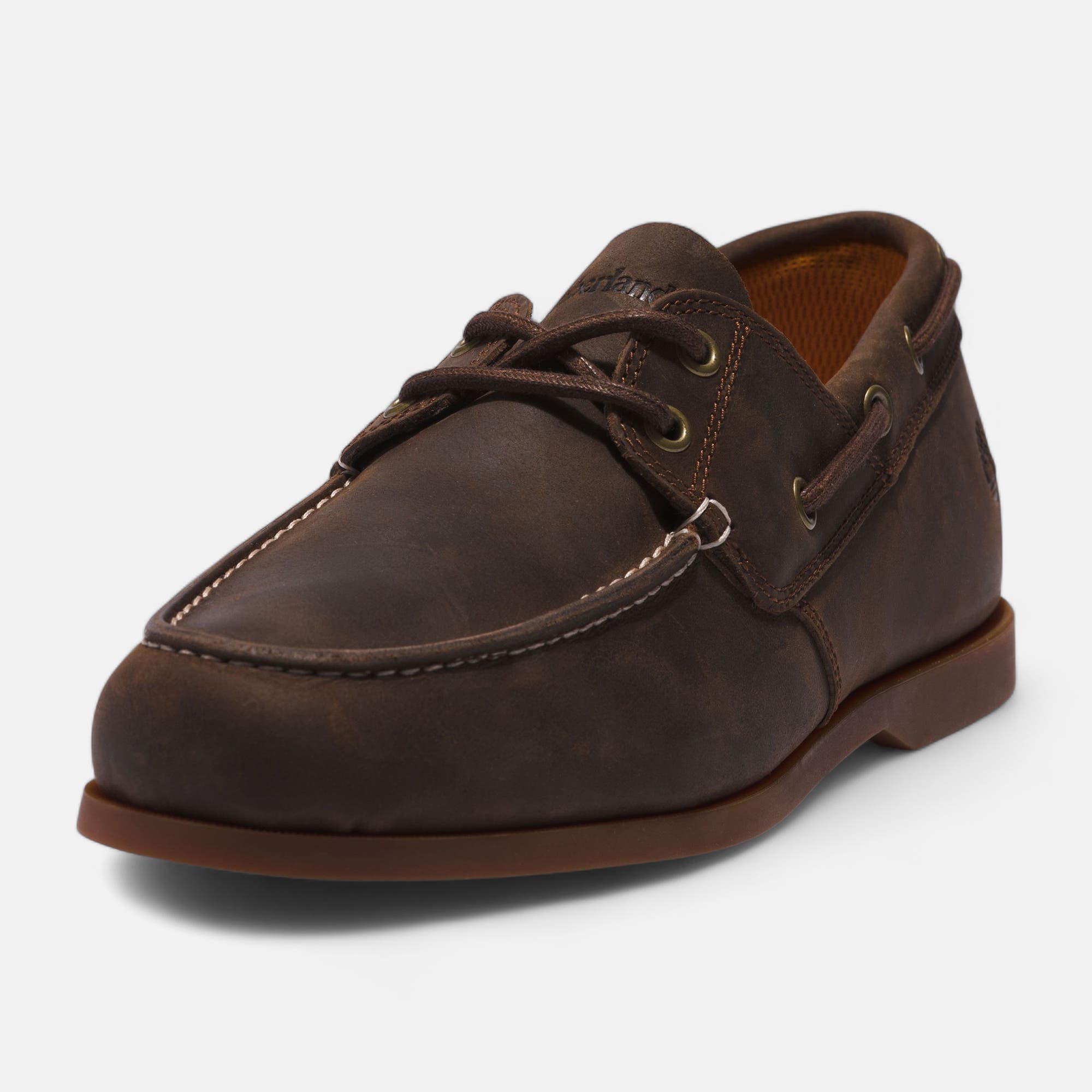 Chaussures bateau Homme en cuir marron