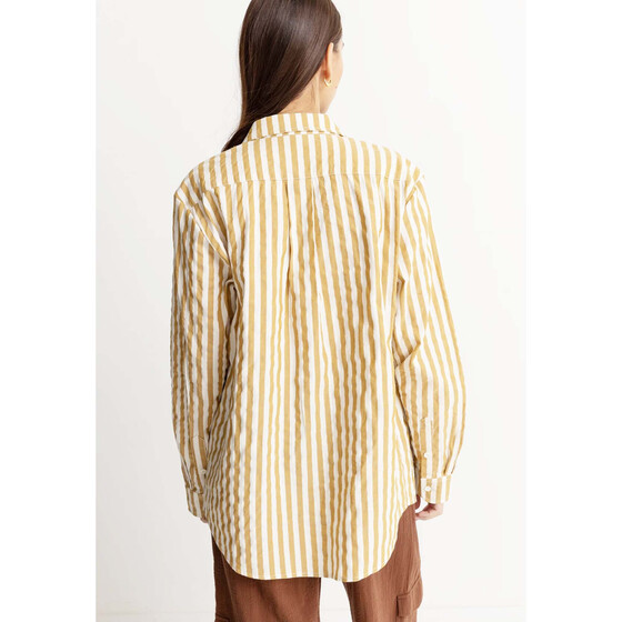 Rhythm Goodtimes Stripe Long Sleeve Shirt Camel Women SU24