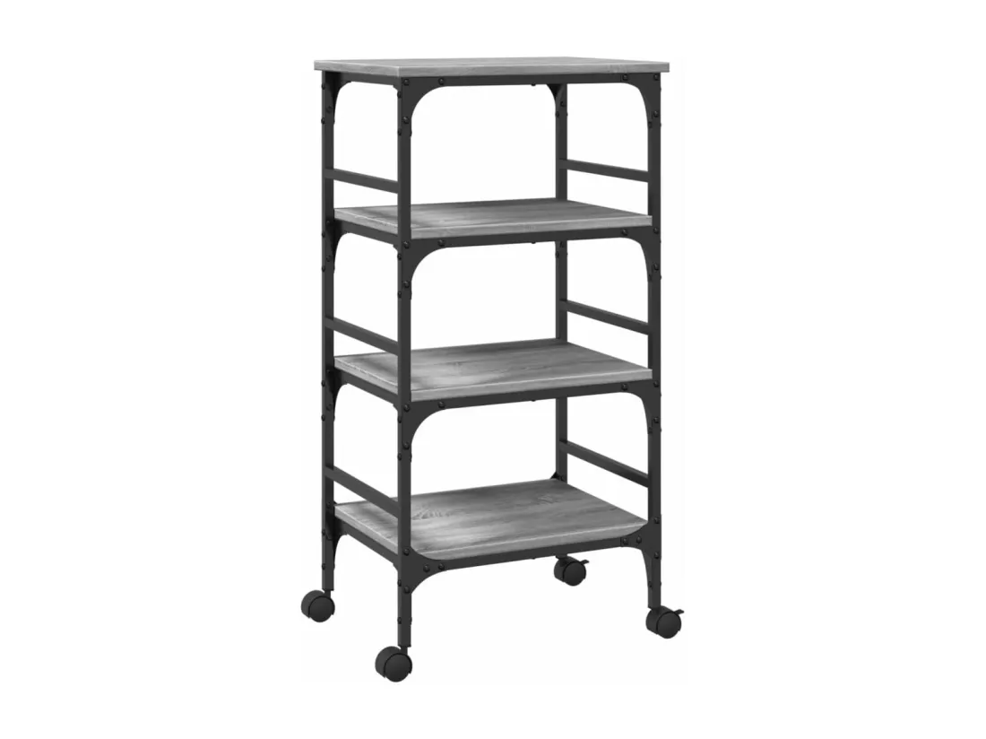 Chariot de cuisine sonoma gris 45x35x89,5 cm bois d'ingénierie