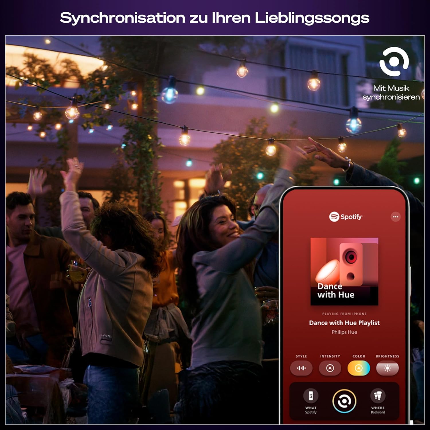 Philips Hue Festavia Globe Außenlichterkette, White and Color Ambiance, 21 M, 30 Lampenkugeln, dimmbar, Steuerung per Hue App, funktioniert mit Alexa,  Assistant und Home