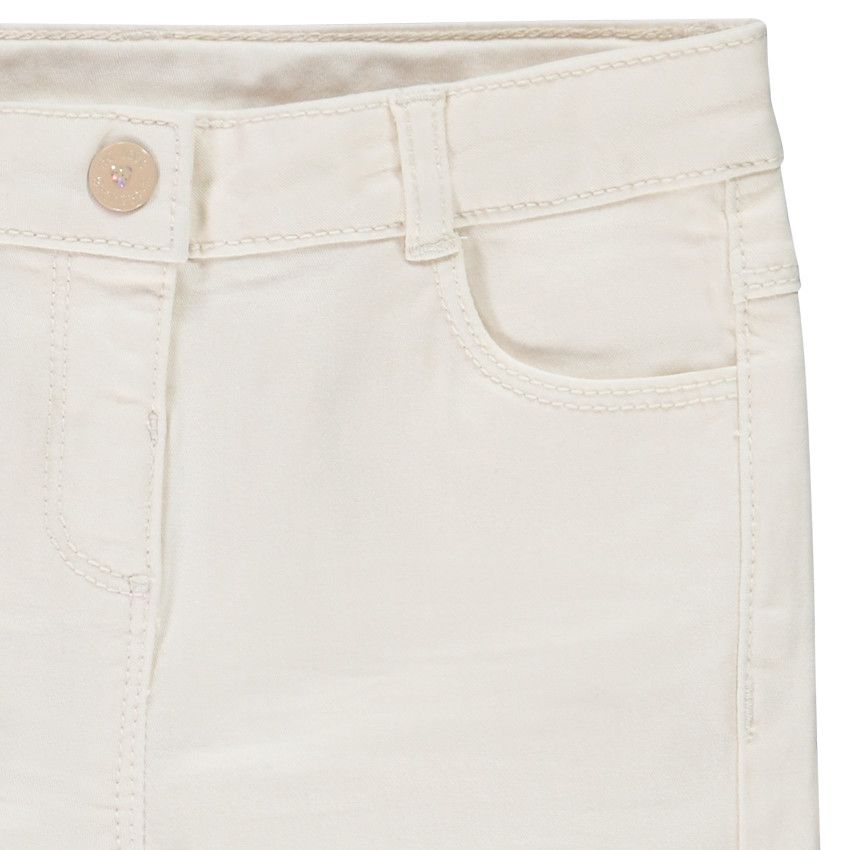 Pantalon slim en twill uni pour bébé fille - Ecru
