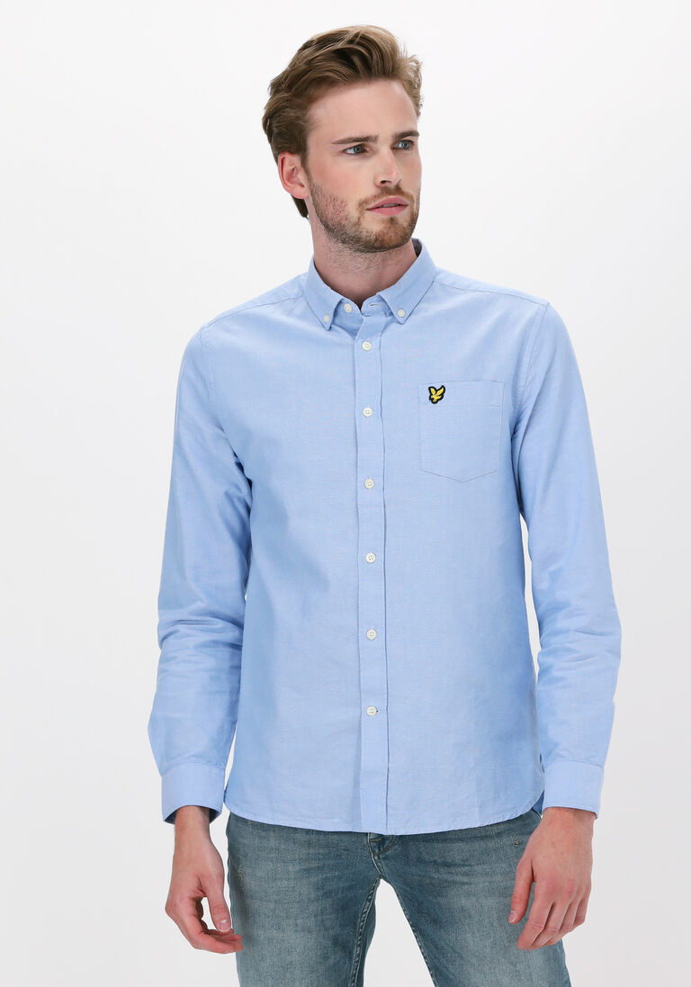 LYLE & SCOTT blauwe lyle & scott casual overhemd oxford shirt