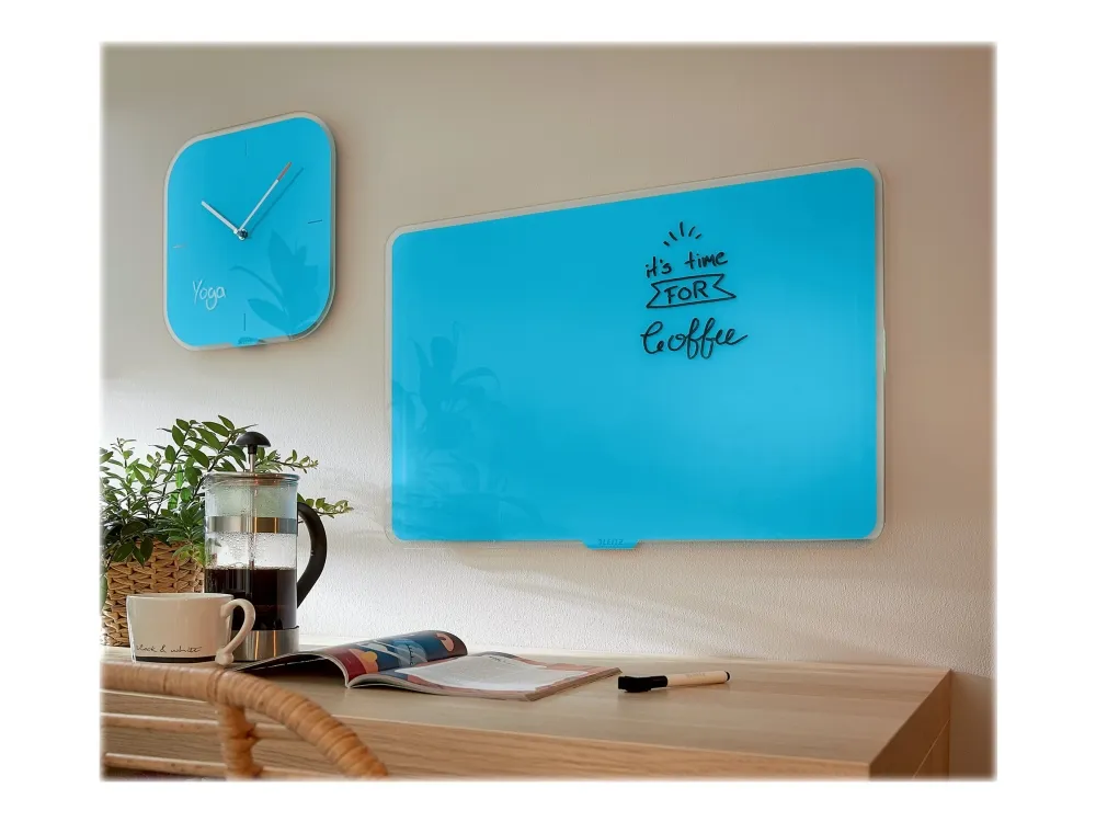 Whiteboard glastavle Leitz Cosy 80x60 cm blå magnetisk