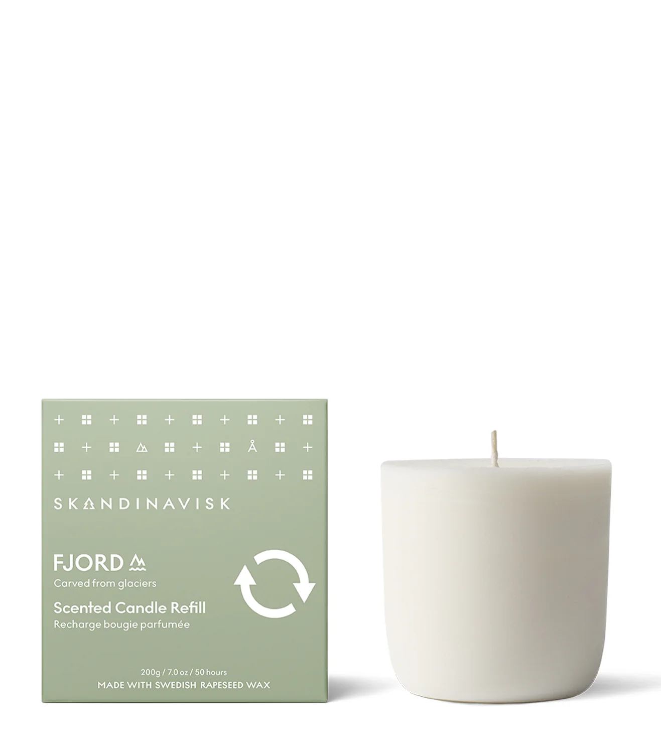Skandinavisk  Fjord duftlys refill - 200 g.