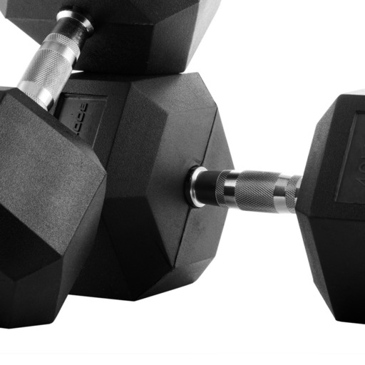 Halteres hexagonais de borracha Bodytone 42 kg (par)