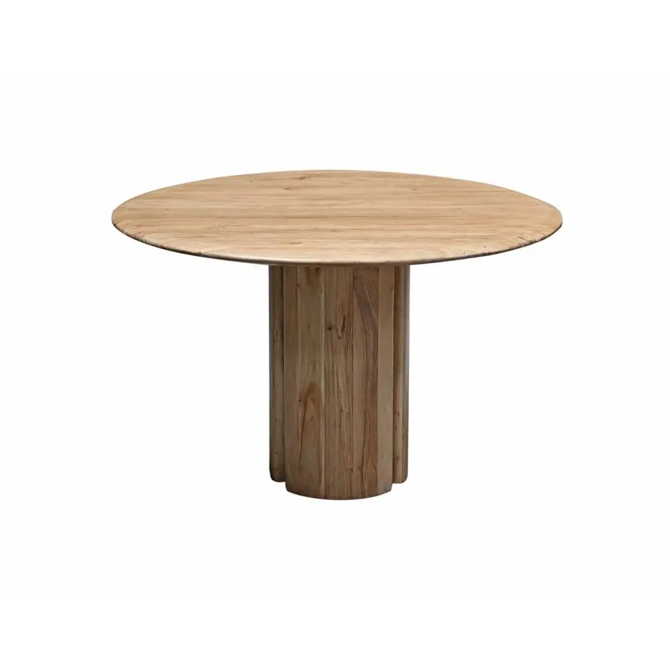 Eettafel Rond Ø120cm - Acaciahout - Naturel - Eettafel Tijn