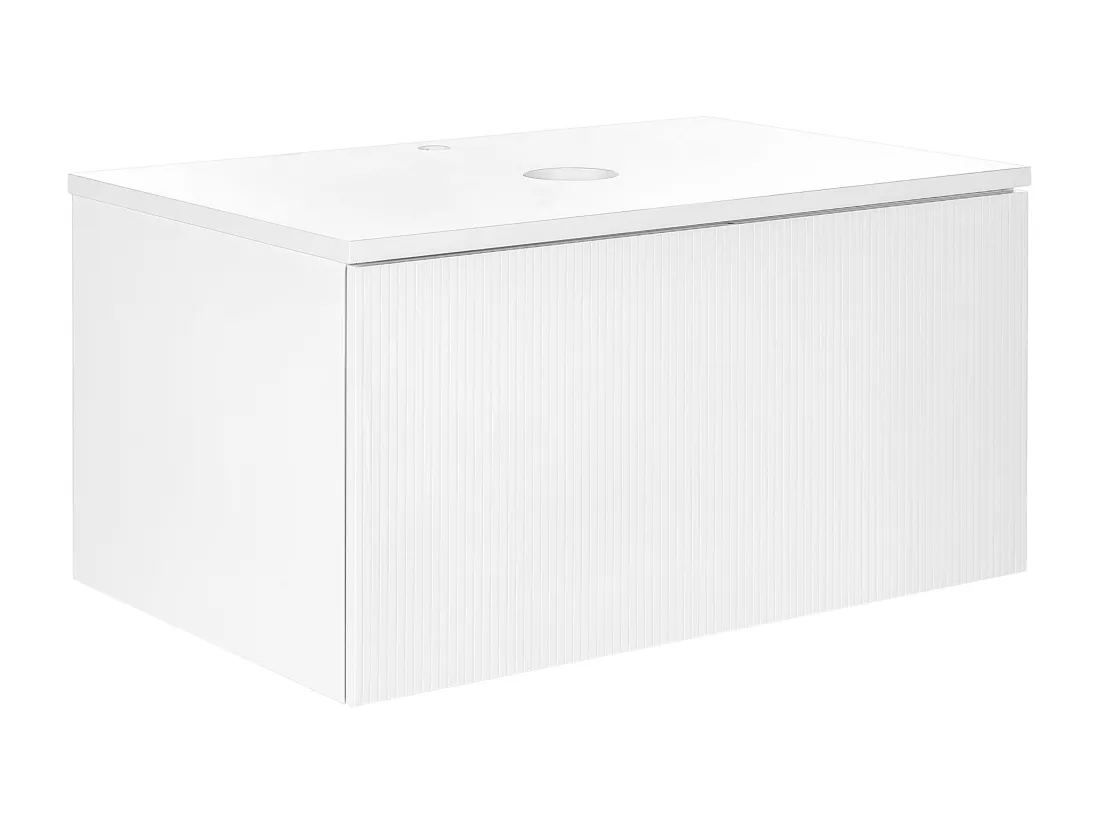 Meuble lavabo mural ALZIRA 80 cm 52 cm 40 cm Blanc