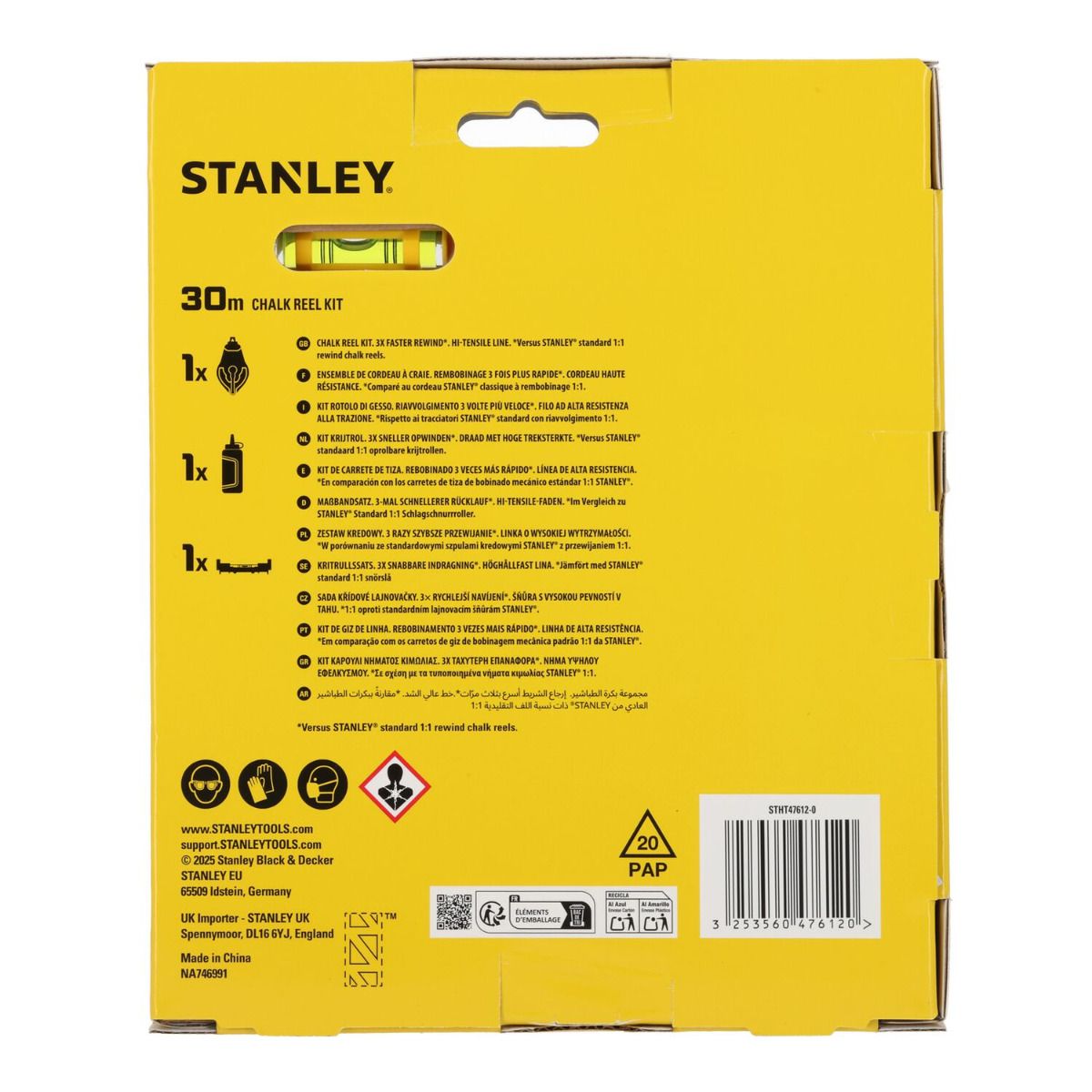 Stanley STHT47612-0 Slaglijnmolenkit (6:1 alu   rood   waterpas)