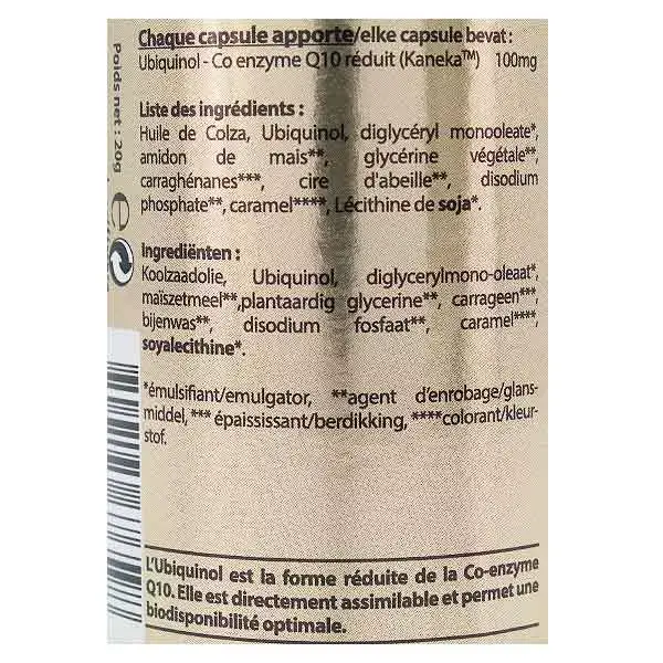 Vit'all+ Q10 Forme Réduite Ubiquinol 100mg 30 capsules