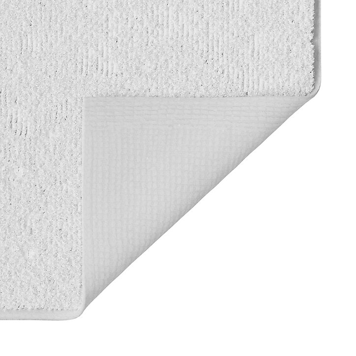 Tapis de bain rectangulaire Glomma coloris blanc en coton L.60 x l.40 cm