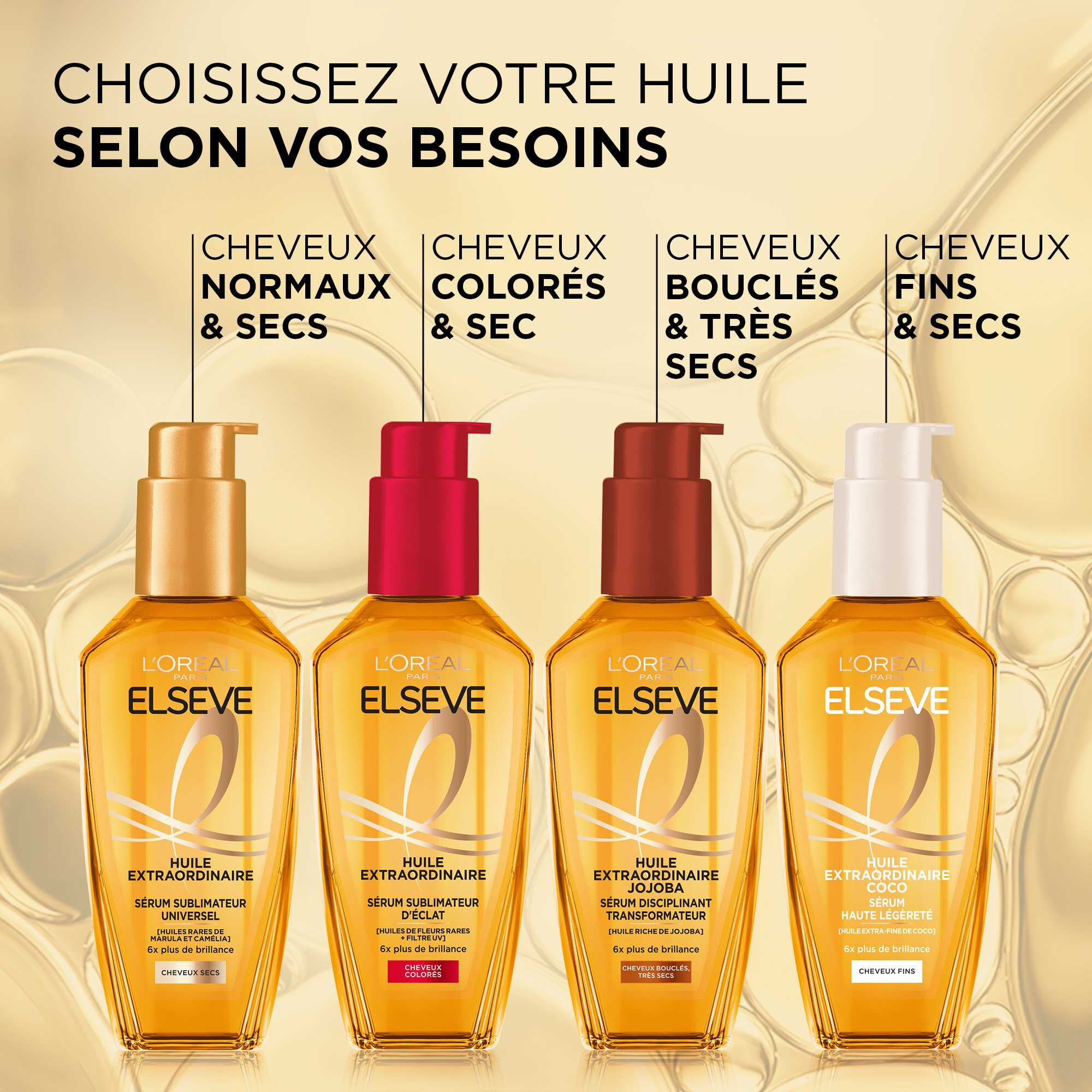 Elseve Huile Extraordinaire Coco · Pour des cheveux nourrit en légerté