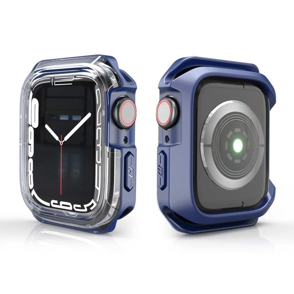 Apple Watch (41 mm) Hybrid Hardcase Bumper Hülle - Transparent / Blau