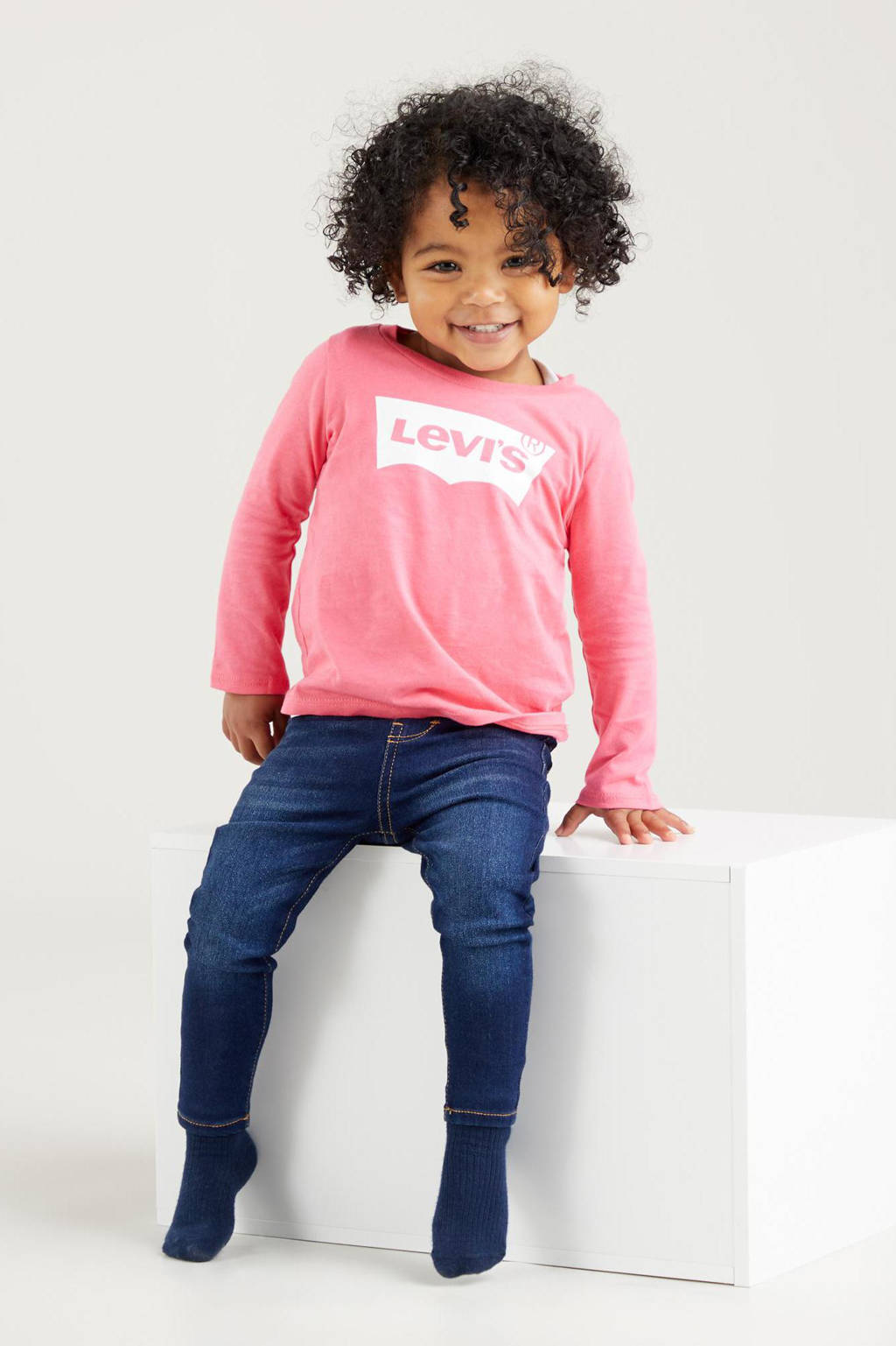 Levi's longsleeve Logo met logo fuchsia