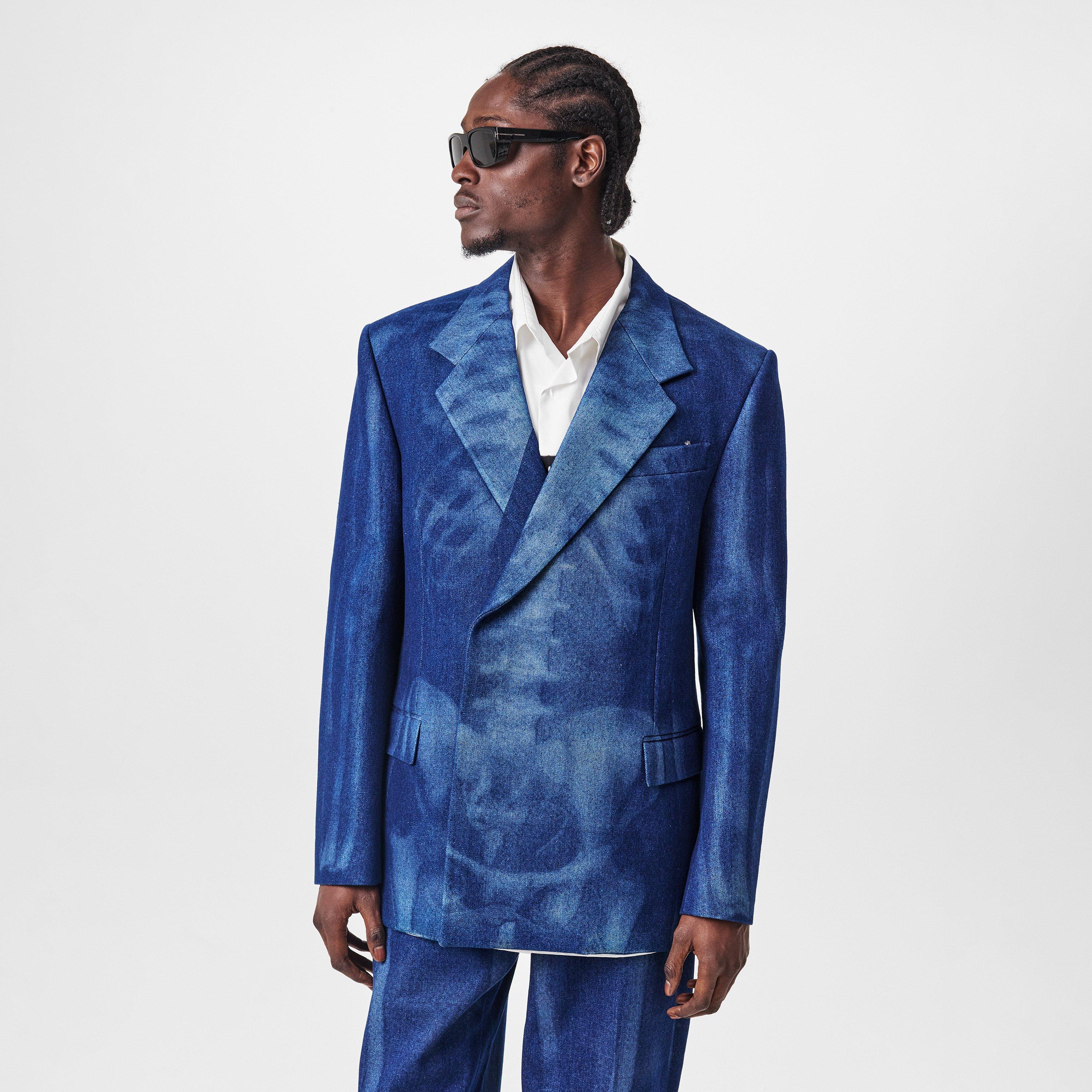 Off White Body Scan Relax Denim Double Jacket